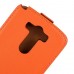 LG G3 - Genuine Leather Up Down Flip Protective Phone Cover Case - Orange